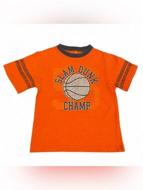 Okie Dokie Slam Dunk Champ Basketball Tee Boys Size 4T Orange Graphic Shirt